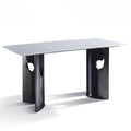 Ariston White Natural Marble With Stainless Steel And Dark Stain Ash Wood Base