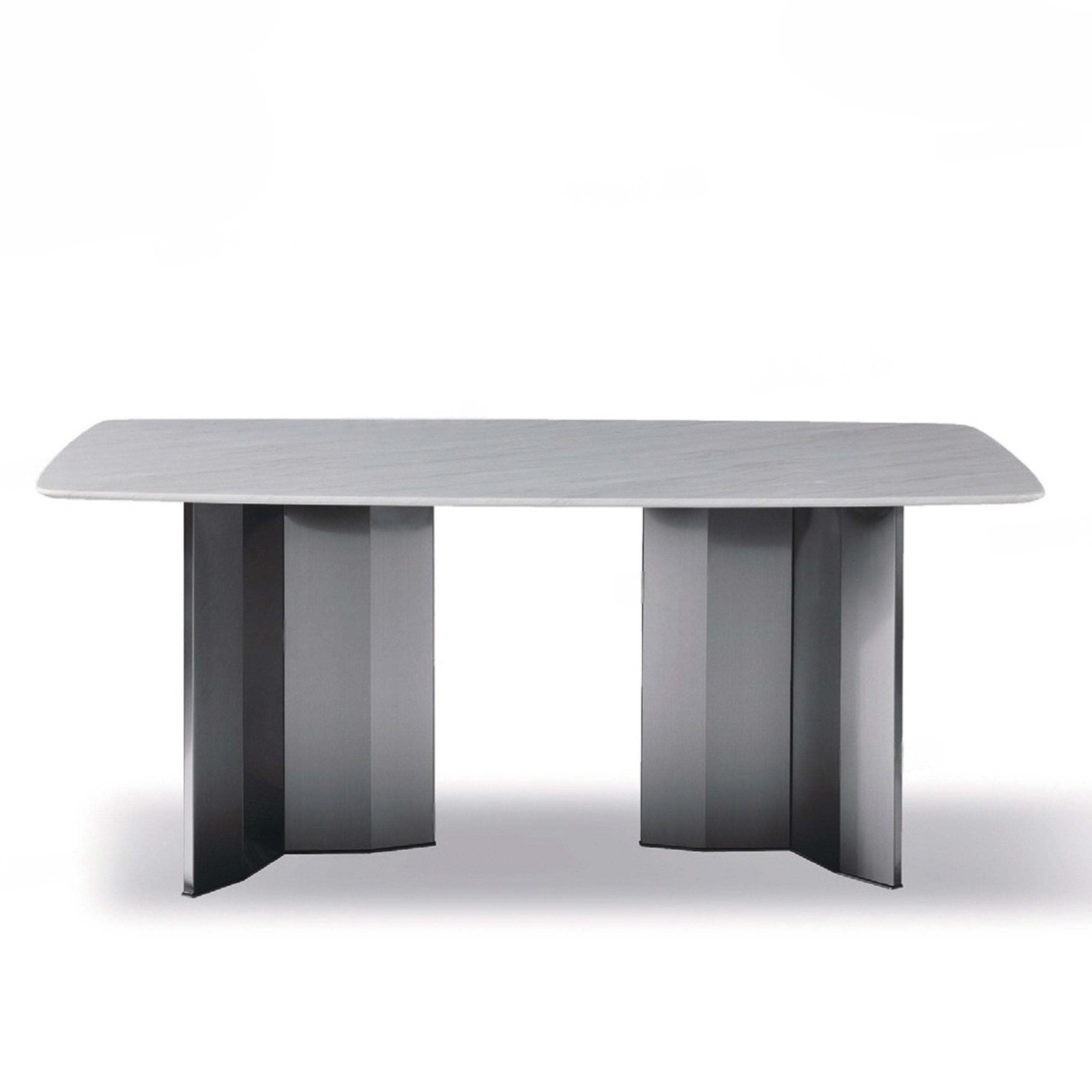 Columbia White Natural Marble With Stainless Steel Base
