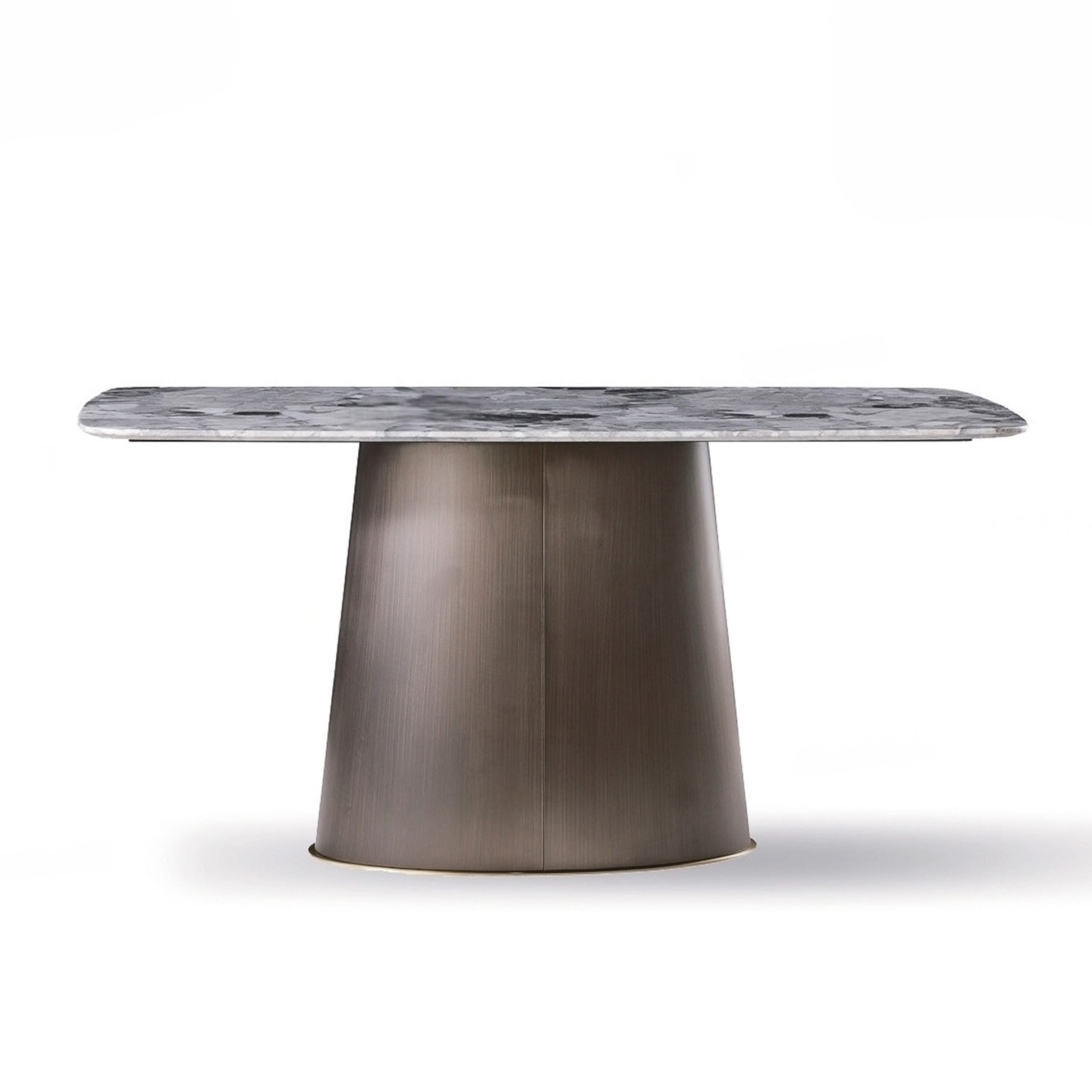 Oreo Ash Natural Marble With Stainless Steel  Base