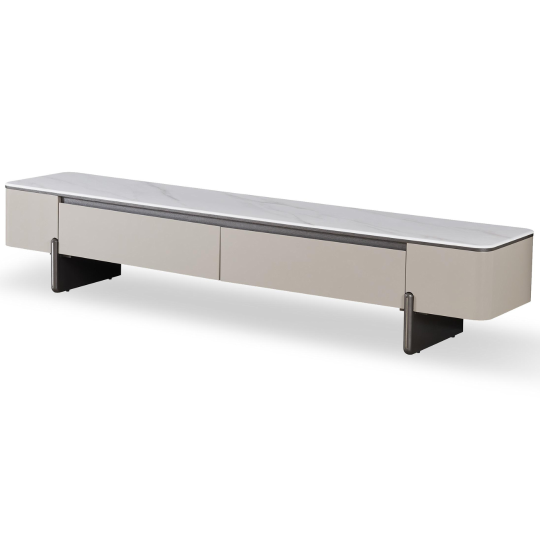 Altura White Sintered Stone TV Console