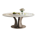 Glossy Pandora Sintered Stone Top With Stainless Steel Base Dining Table