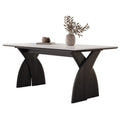 Glossy white Sintered Stone With Ash Wood Black Base