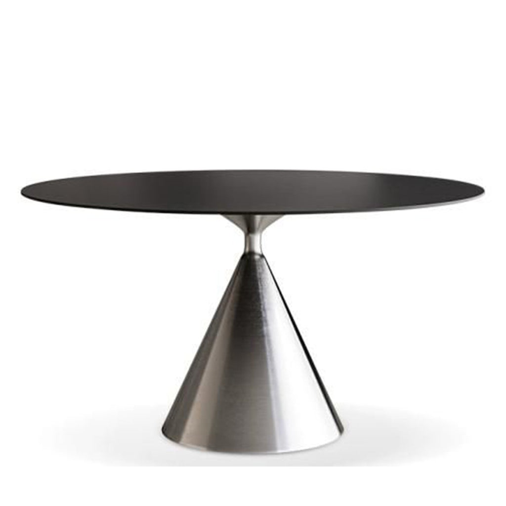 Black Sintered Stone Top With Black Chrome Titanium Electroplated Stainless Steel Base Dining Table
