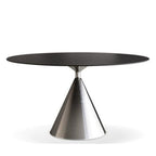 Black Sintered Stone Top With Black Chrome Titanium Electroplated Stainless Steel Base Dining Table