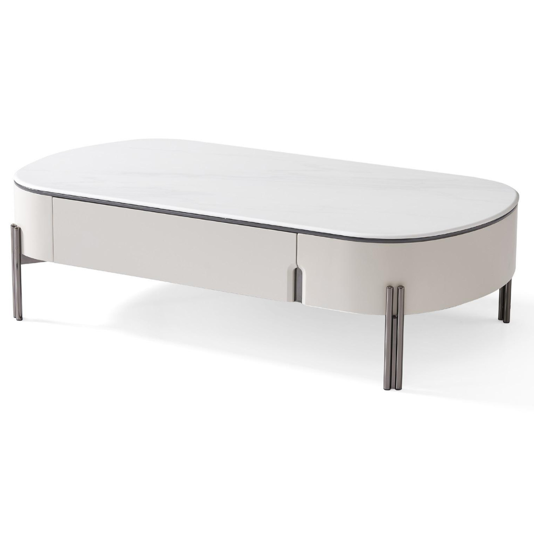 Stella White Sintered Stone Coffee Table