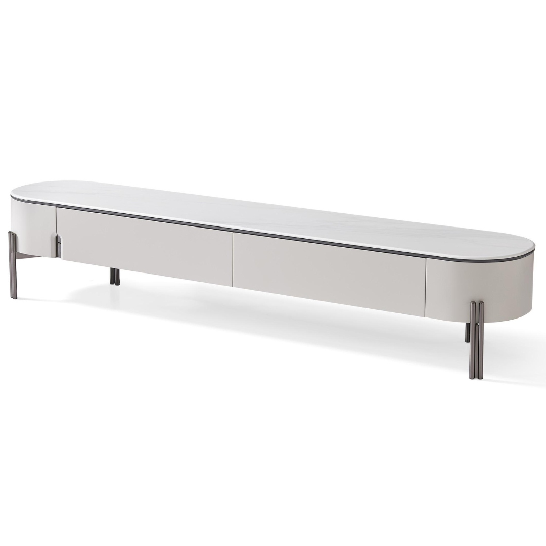 Stella White Sintered Stone TV Console
