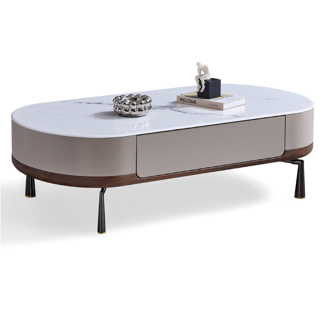 Walden White Sintered Stone Coffee Table