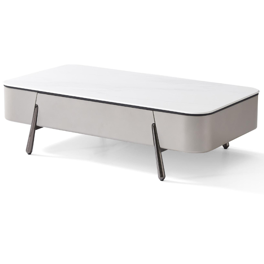 Axia White Sintered Stone Coffee Table