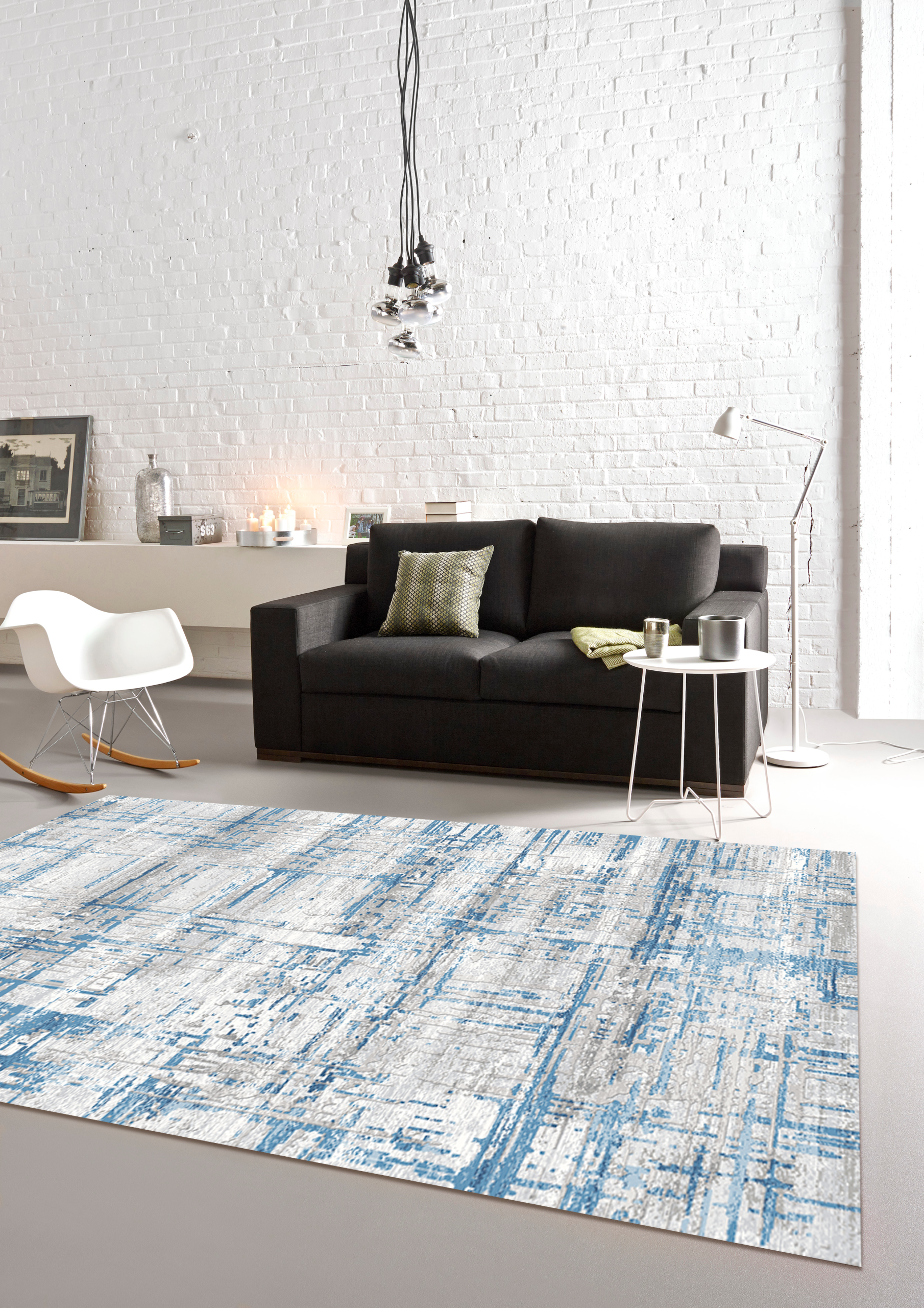 Vista Collection Cream Blue Rug AK76A