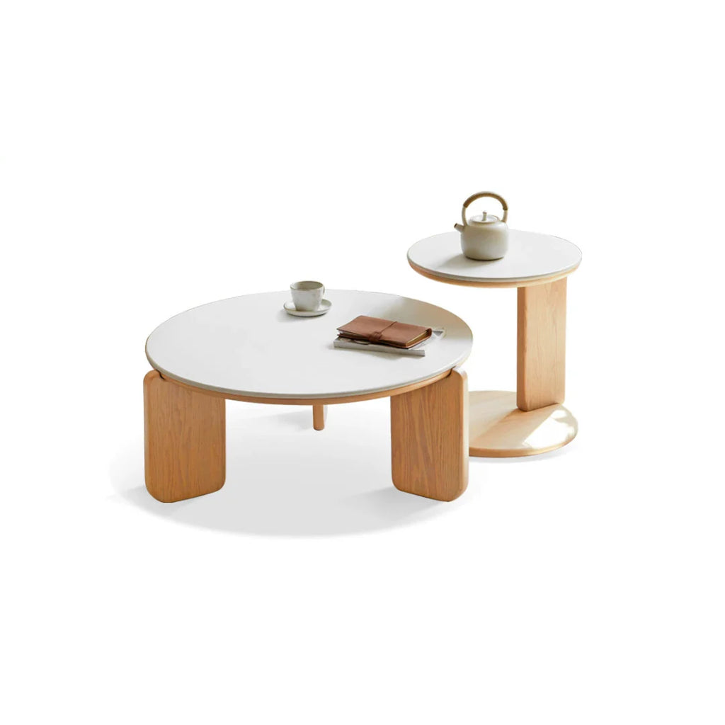 Akemi Solid Wood Sintered Stone Nesting Tables