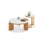 Akemi Solid Wood Sintered Stone Nesting Tables