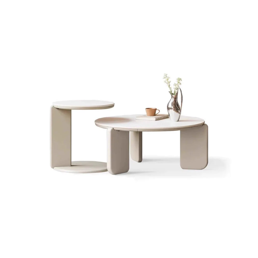 Akemi Solid Wood Sintered Stone Nesting Tables