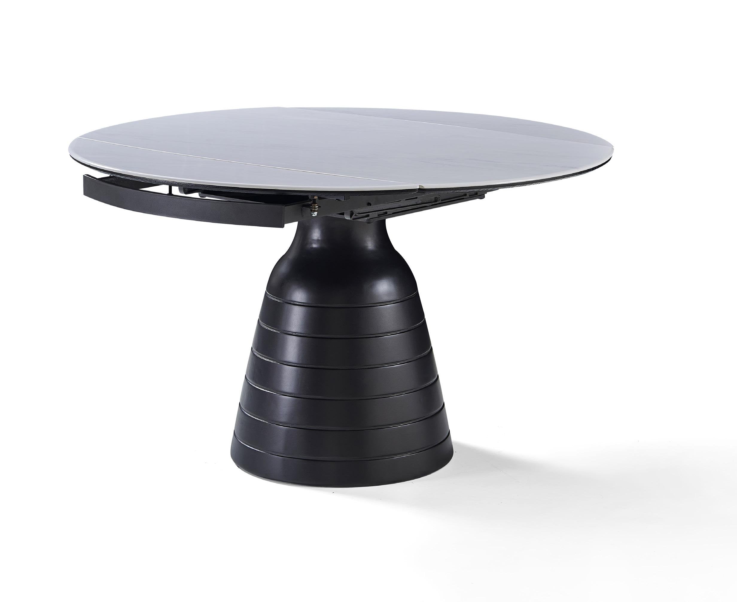 Noir Light Grey Sintered Stone Extendable Table