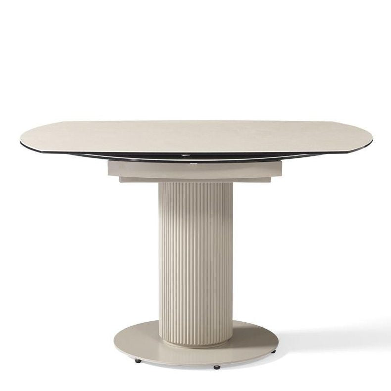 Beige Travertine Sintered Stone Extendable Table