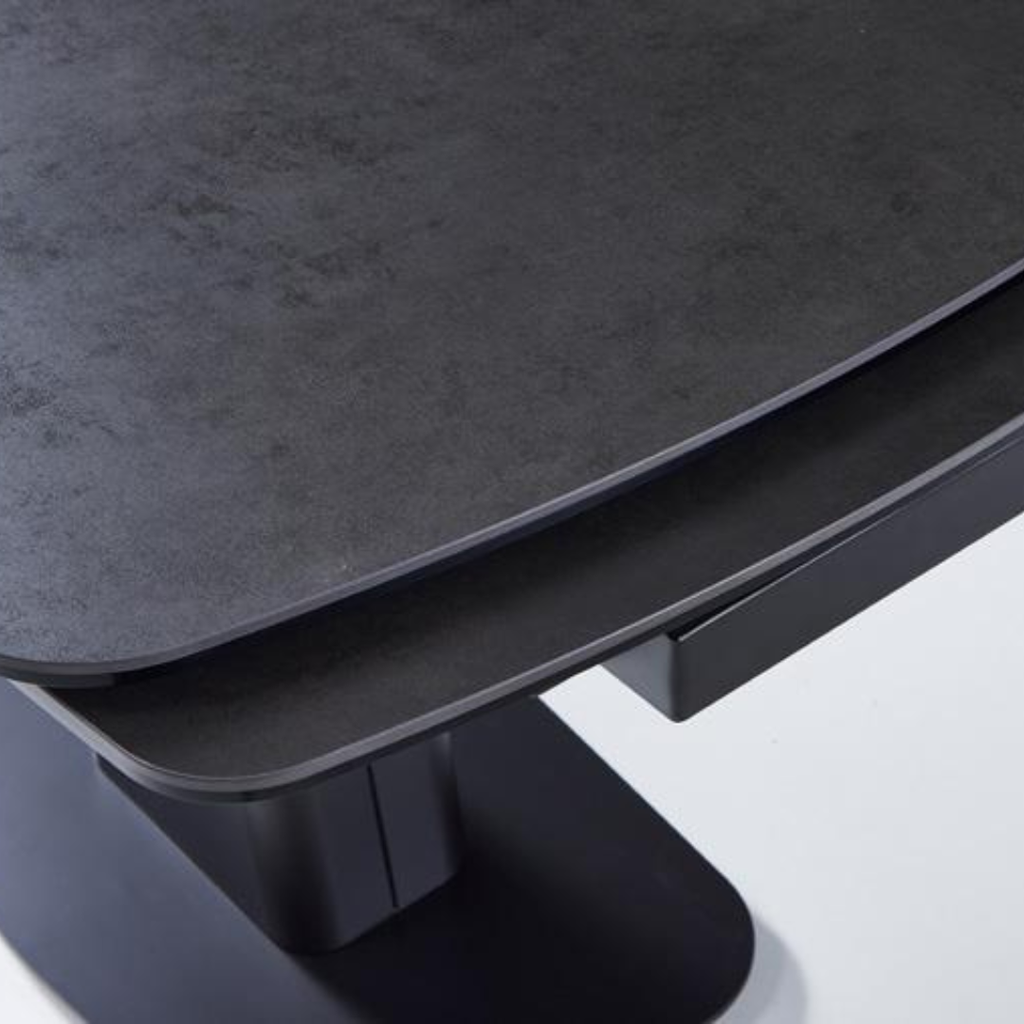 Strato Matt Black Sintered Stone Extendable Table