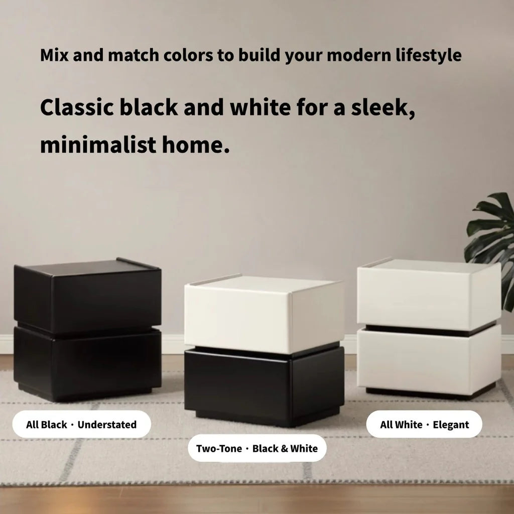Domino Solid Wood Bedside Table