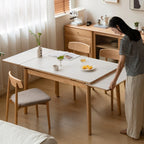 Hana Extendable Solid Wood Sintered Stone Dining Table