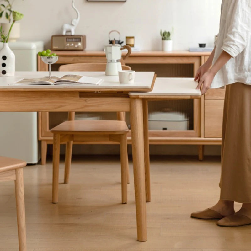 Hana Extendable Solid Wood Sintered Stone Dining Table