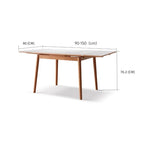 Hana Extendable Solid Wood Sintered Stone Dining Table