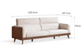 Haru 3 Seater Fabric Sofa