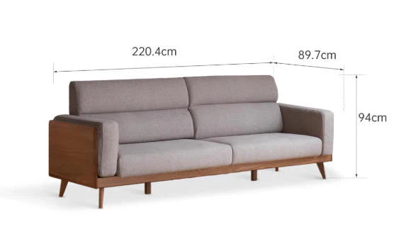 Haru 3 Seater Fabric Sofa