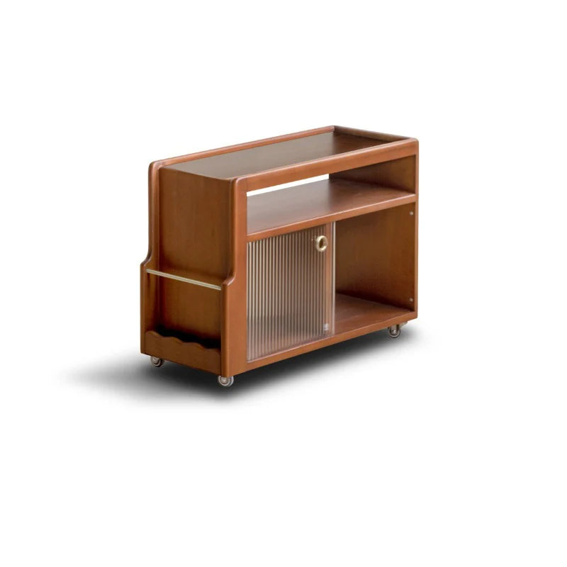 Hayden Solid Wood Side Table with Wheels