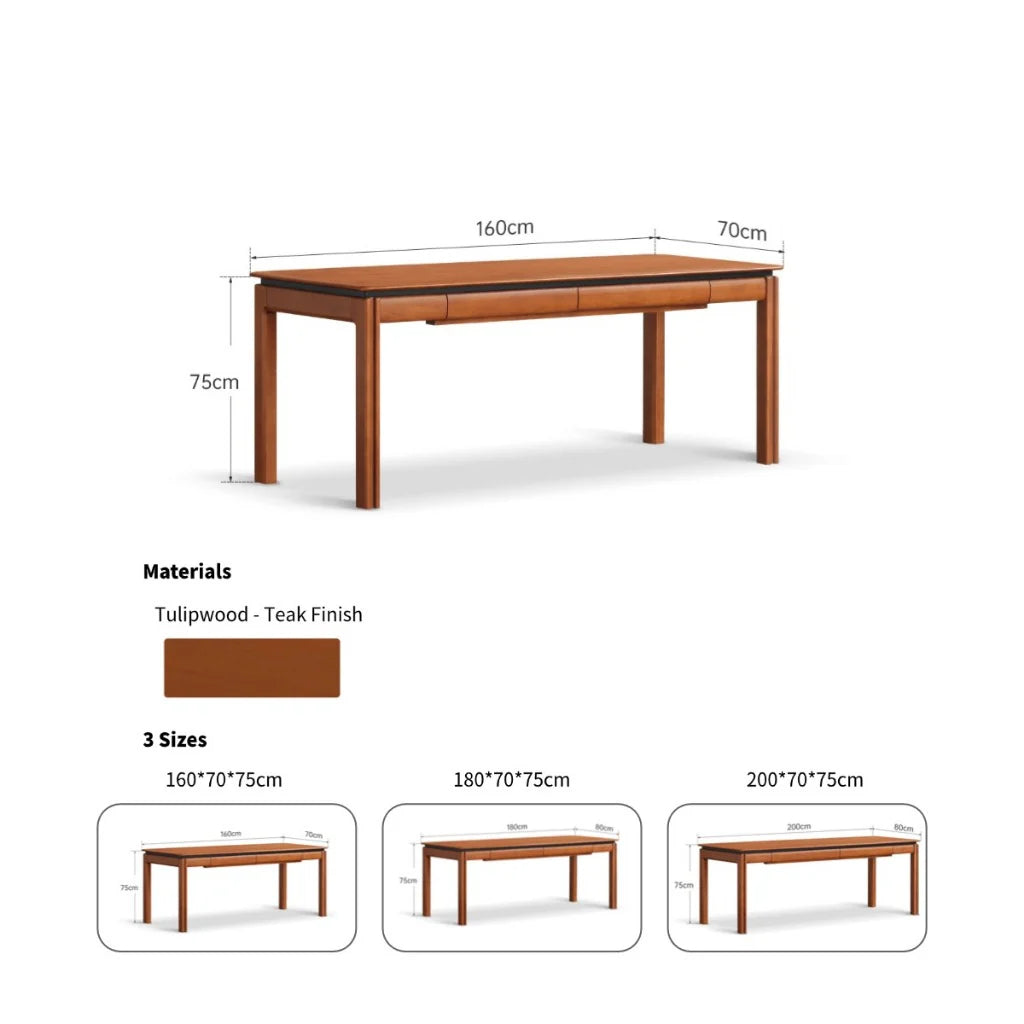 Hudson Solid Wood Office Table with Storage