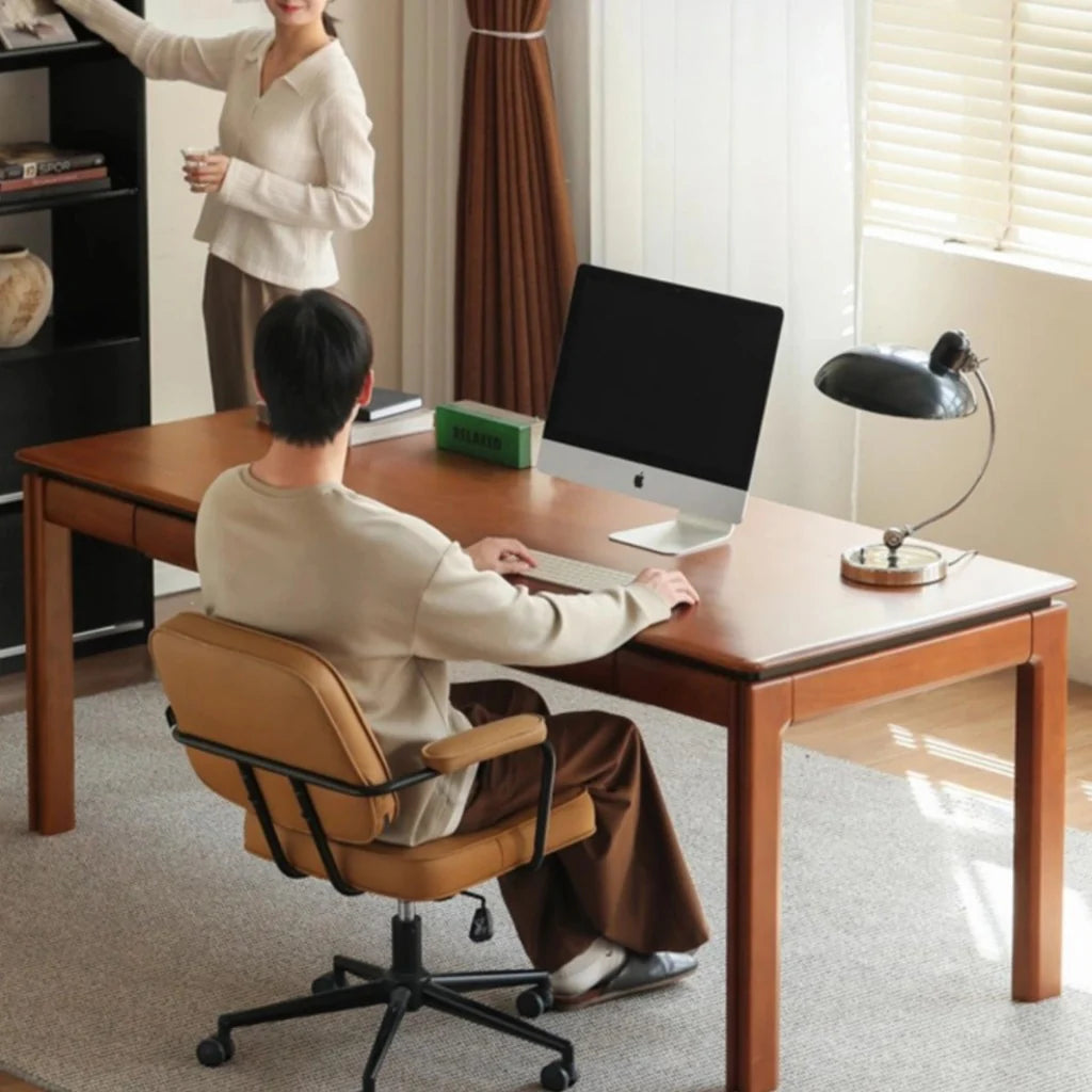 Hudson Solid Wood Office Table with Storage