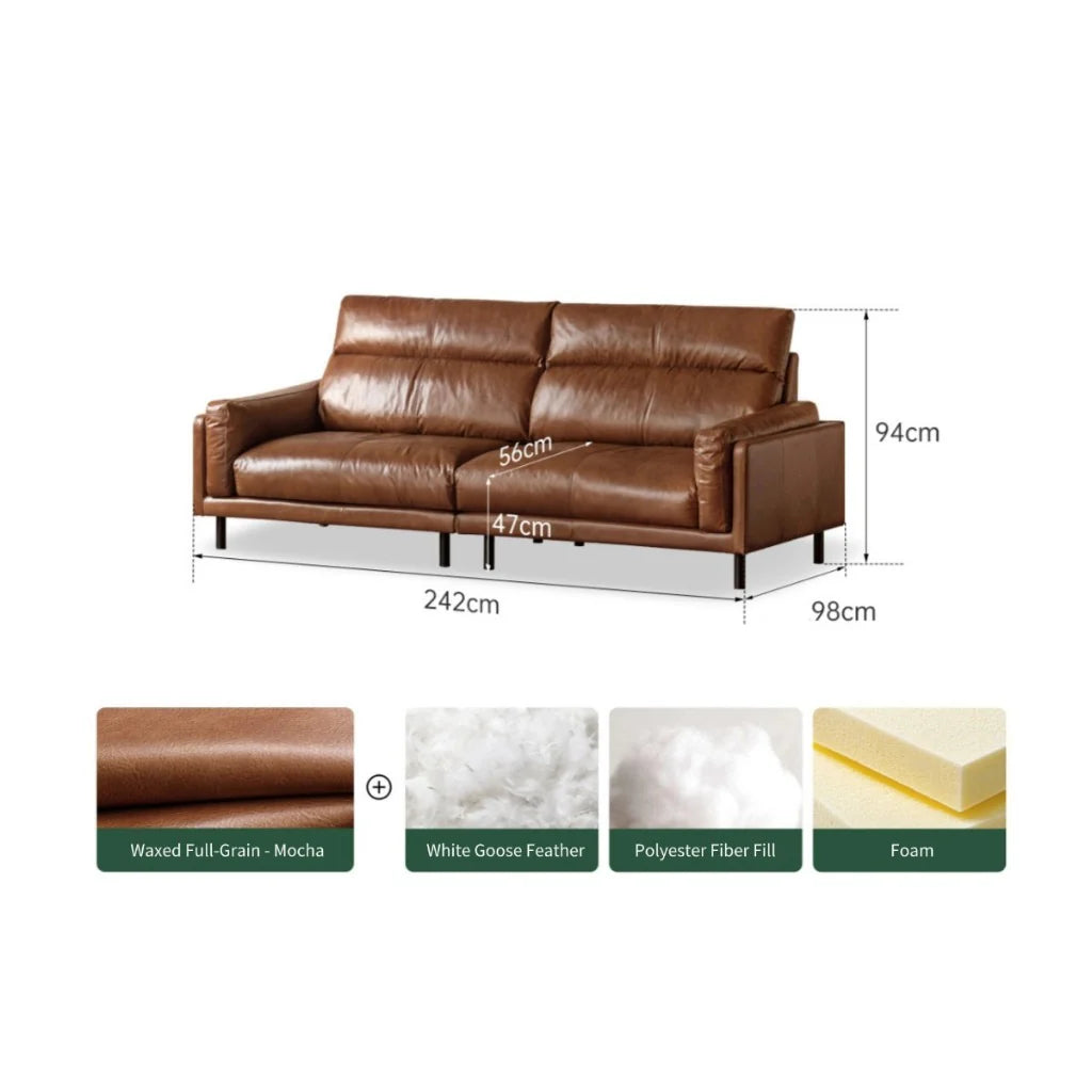 Lawrence 3 Seater Leather Sofa
