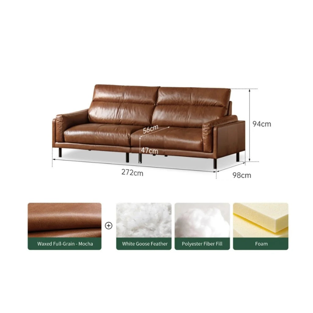 Lawrence 3 Seater Leather Sofa