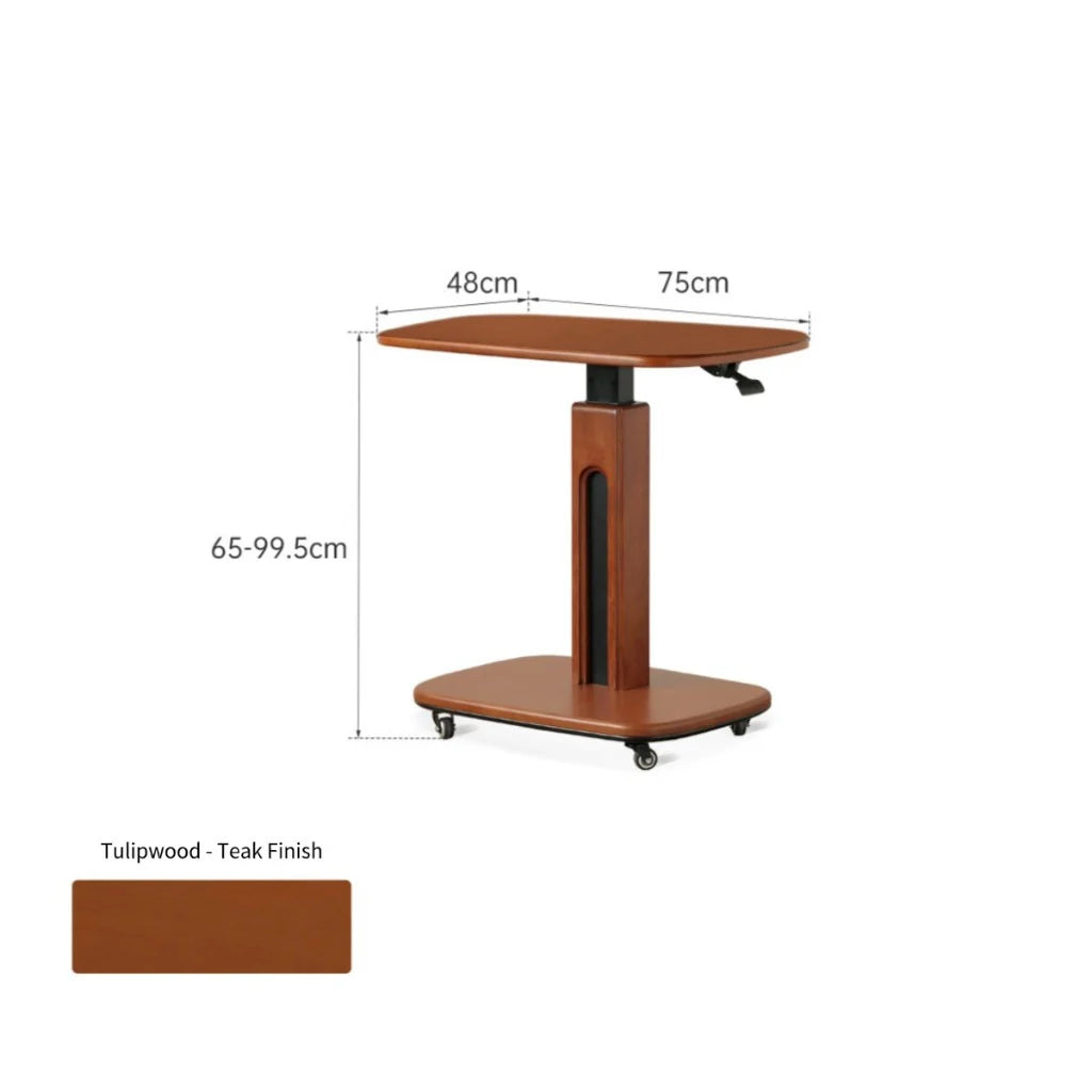 Maslow Solid Wood Height-Adjustable Side Table
