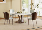 Glossy Pandora Sintered Stone Top With Stainless Steel Base Dining Table