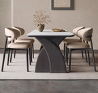 Glossy white Sintered Stone With Ash Wood Black Base