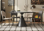 Black Sintered Stone Top With Black Chrome Titanium Electroplated Stainless Steel Base Dining Table