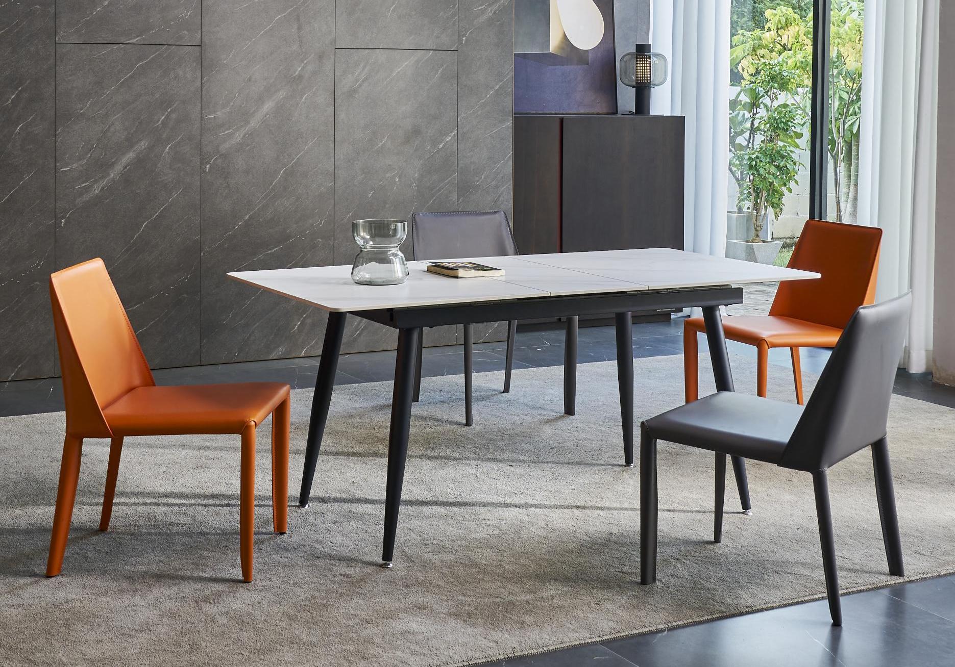 Matt White Sintered Stone Extendable Table