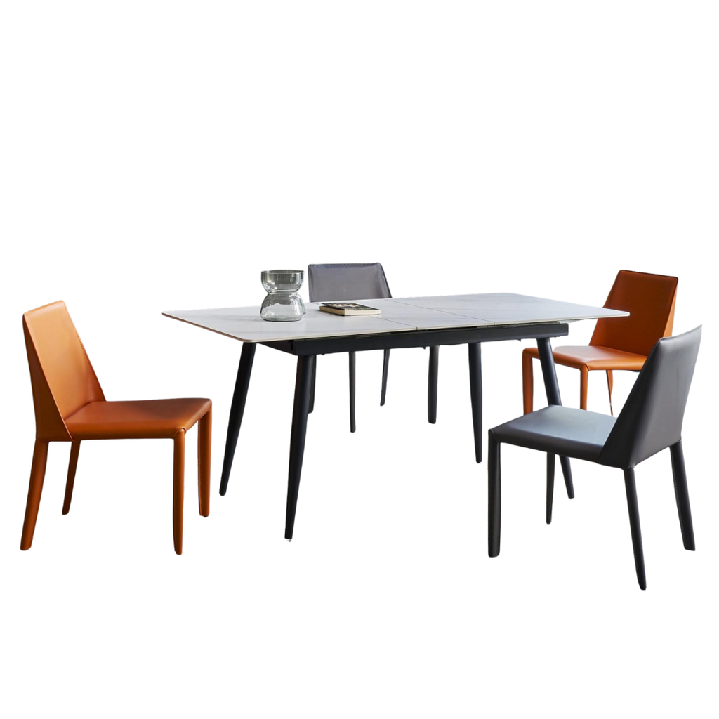 Matt White Sintered Stone Extendable Table
