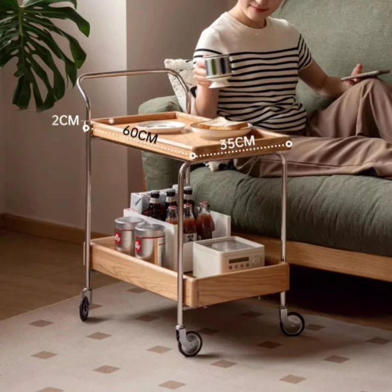 Noah Solid Oak Bar Cart