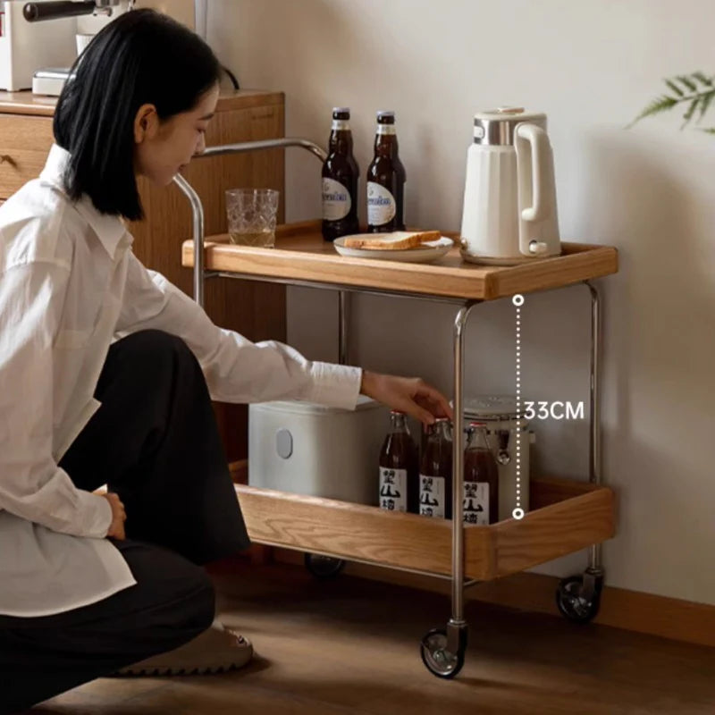Noah Solid Oak Bar Cart
