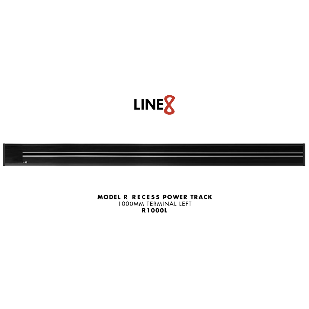 Line8 Model R Recessed Power Track - Black Hairline Finish