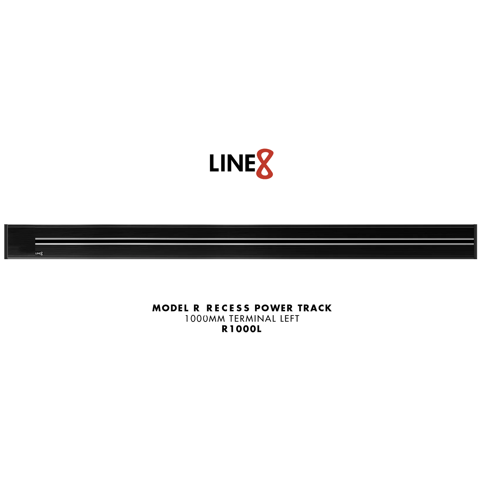 Line8 Model R Recessed Power Track - Black Hairline Finish