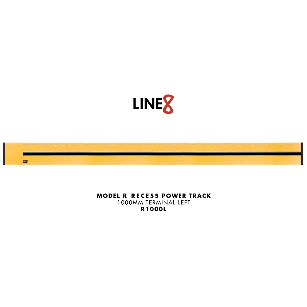 Line8 Model R Recessed Power Track - Gold Hairline Finish