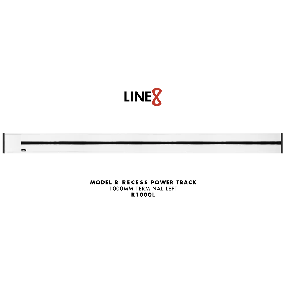 Line8 Model R Recessed Power Track - Pearl White Finish