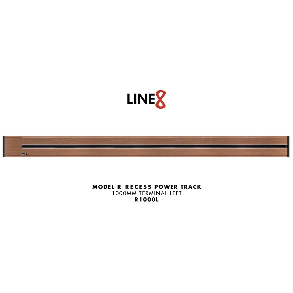 Line8 Model R Recessed Power Track - Rose Gold Finish