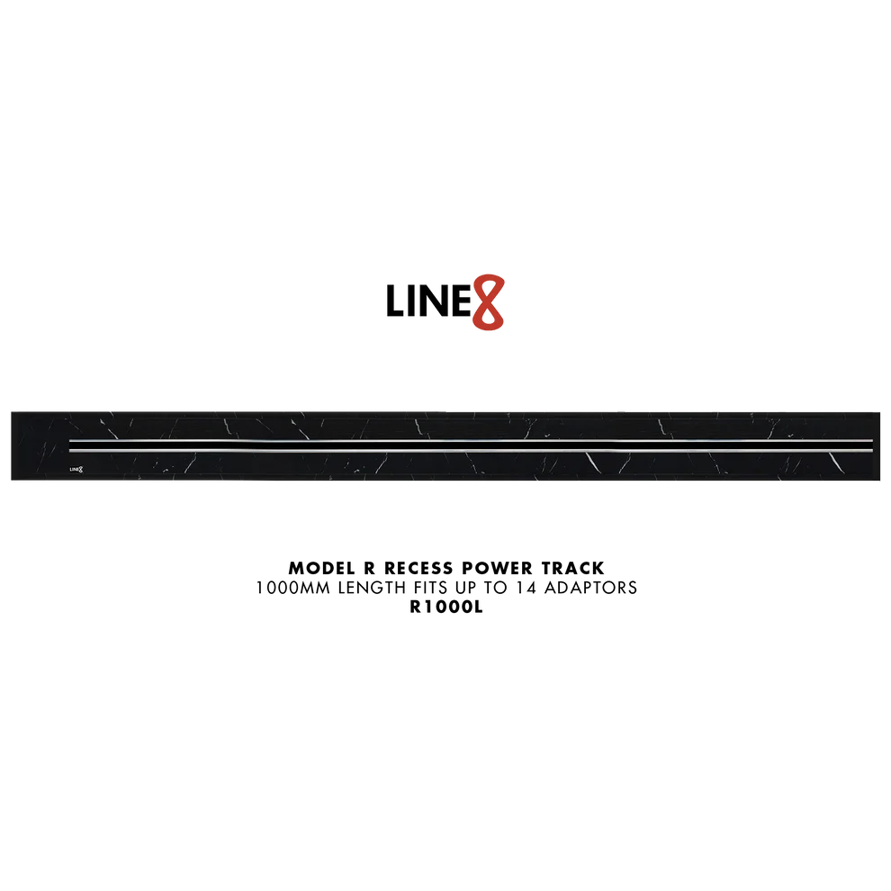 Line8 Model R Recessed Power Track - Spanish Black Marble Finish