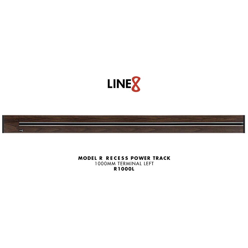 Line8 Model R Recessed Power Track - Brazilian Rosewood Finish