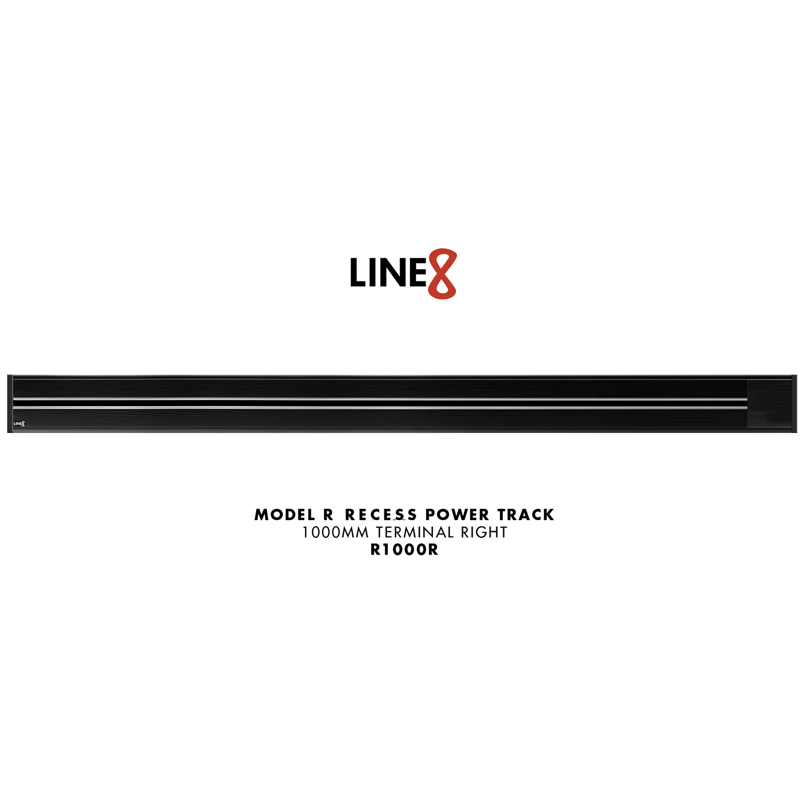 Line8 Model R Recessed Power Track - Black Hairline Finish
