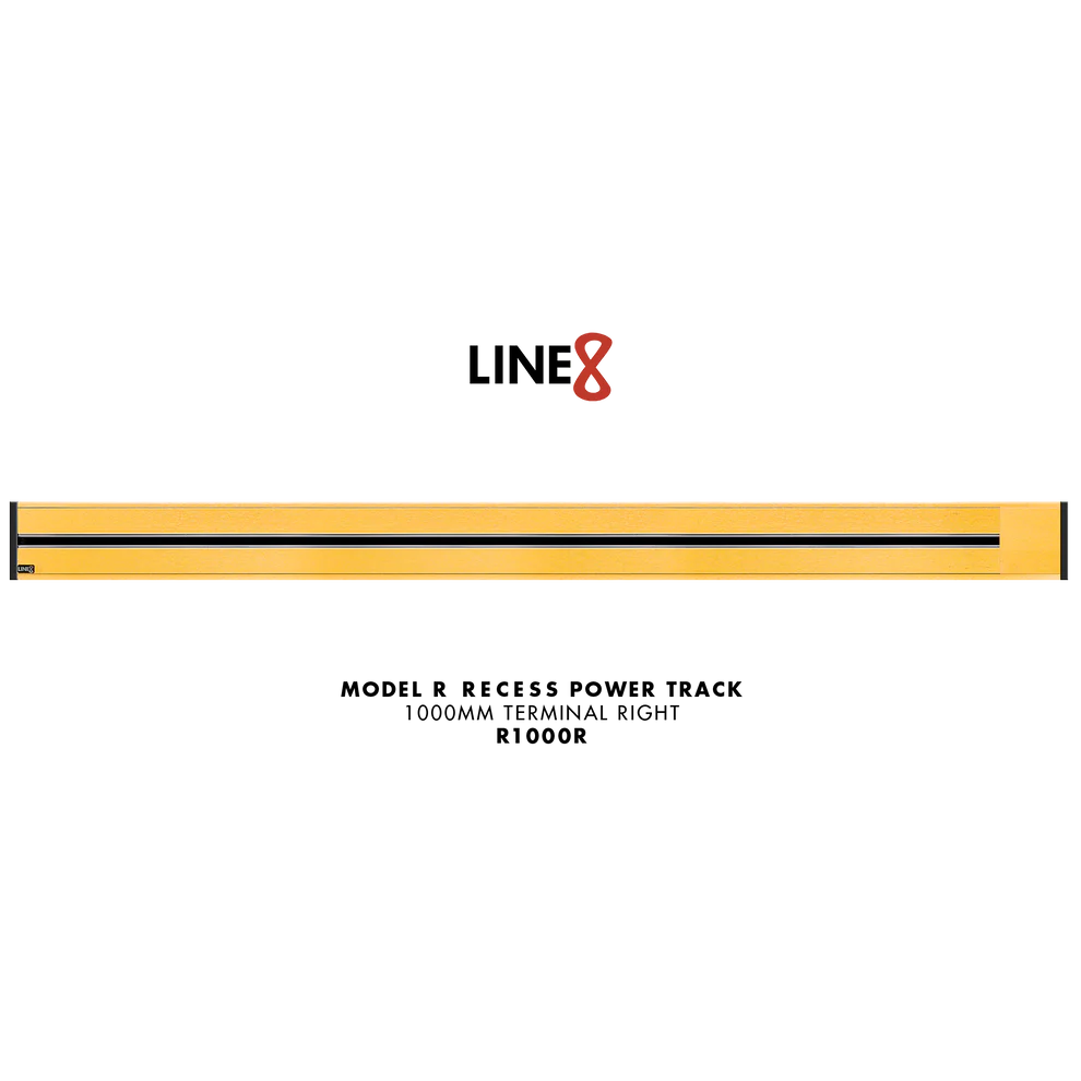Line8 Model R Recessed Power Track - Gold Hairline Finish