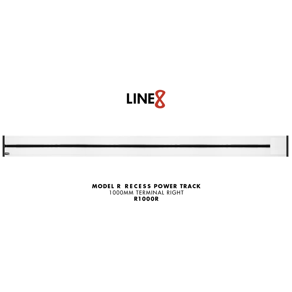 Line8 Model R Recessed Power Track - Pearl White Finish