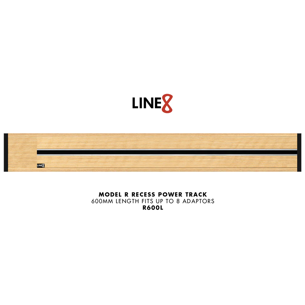 Line8 Model R Recessed Power Track - American Spruce Finish