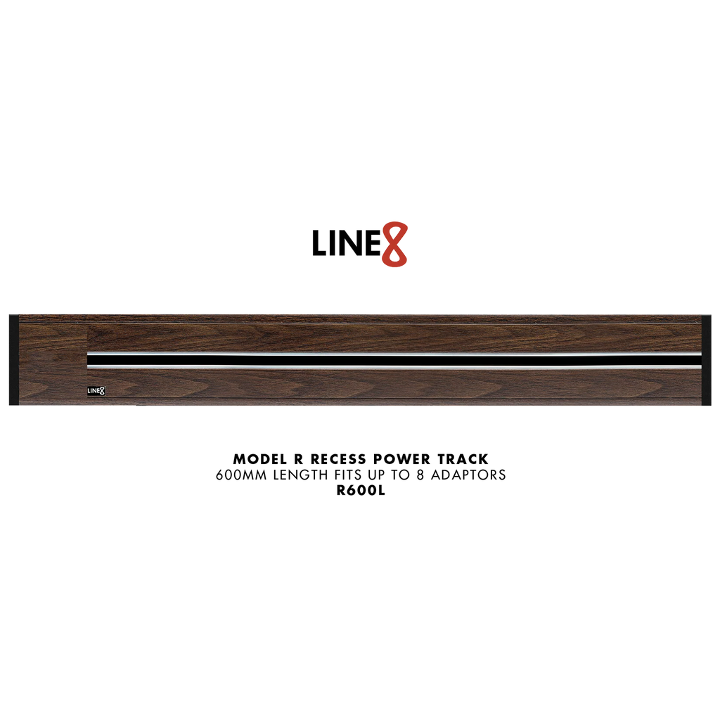 Line8 Model R Recessed Power Track - Brazilian Rosewood Finish
